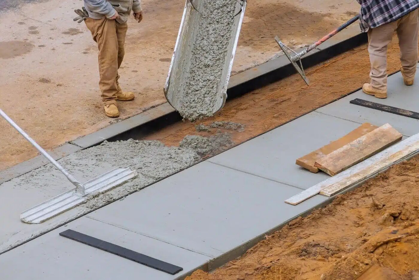 Cast-in-place poured concrete foundation walls on a hillside site near Asheville, NC
